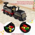 6V 2 Seater Ride On Train with Detachable Carriage, Under Seat Storage, Whistle & Flashing LED Lights, Trackless Electric Ride On Toy for Kids